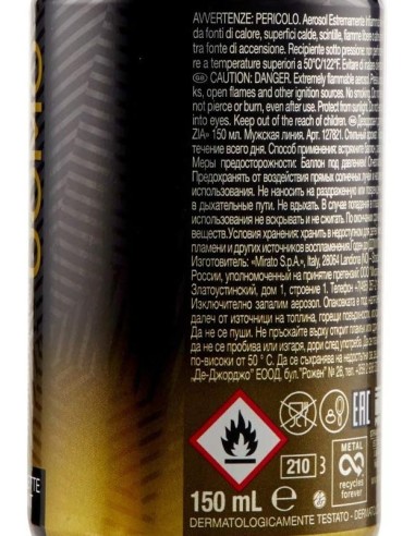 malizia uomo deodorante spray - 150ml - gold: tuttocasashop.live: igiene e cura della persona
