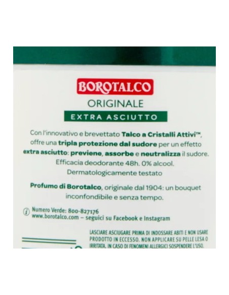 borotalco deodorante stick 40ml - original 48h - talco a cristalli attivi: tuttocasashop.live: igiene e cura della persona