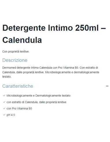 dermomed detergente intimo 250ml - calendula - con proprieta' lenitive: tuttocasashop.live: igiene e cura della persona