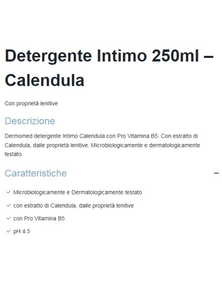 dermomed detergente intimo 250ml - calendula - con proprieta' lenitive: tuttocasashop.live: igiene e cura della persona