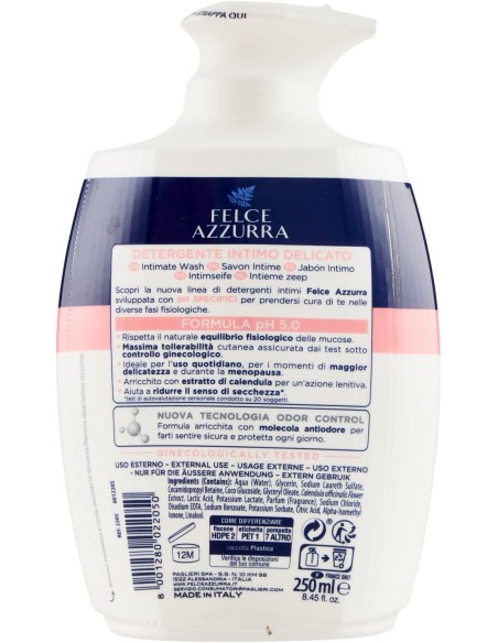 felce azzurra detergente intimo - 250ml - delicato ph 5.0 formula lenitiva: tuttocasashop.live: igiene e cura della persona