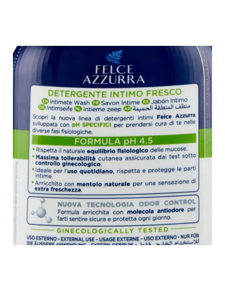 felce azzurra detergente intimo - 250ml - fresco ph 4.5 freschezza naturale: tuttocasashop.live: igiene e cura della persona