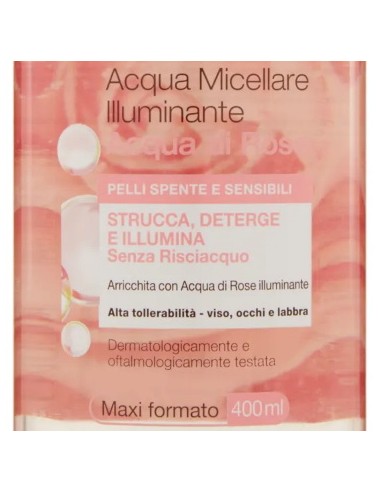 garnier skin active acqua micellare - 400ml - illuminante- acqua di rose: tuttocasashop.live: igiene e cura della persona