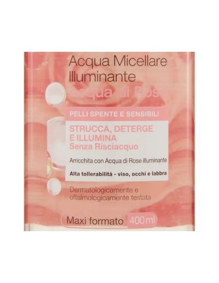 garnier skin active acqua micellare - 400ml - illuminante- acqua di rose: tuttocasashop.live: igiene e cura della persona