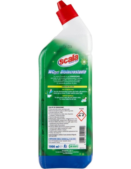 scala wc gel disincrostante - 1 litro - igienizzante - anticalcare: tuttocasashop.live: pulizia e cura della casa