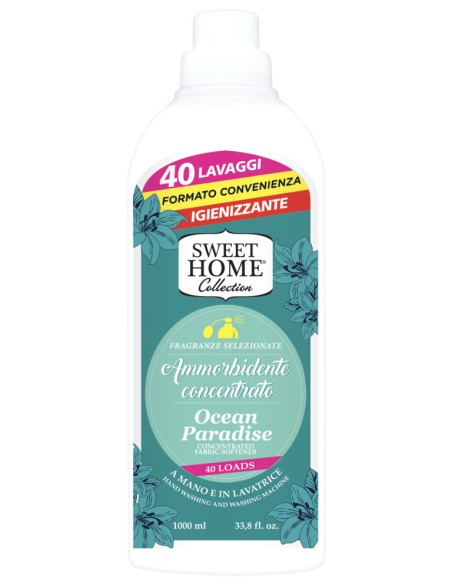 sweet home ammorbidente concentrato - 40 lavaggi - 1 litro - ocean paradise: tuttocasashop.live: prodotti per bucato e tessuti