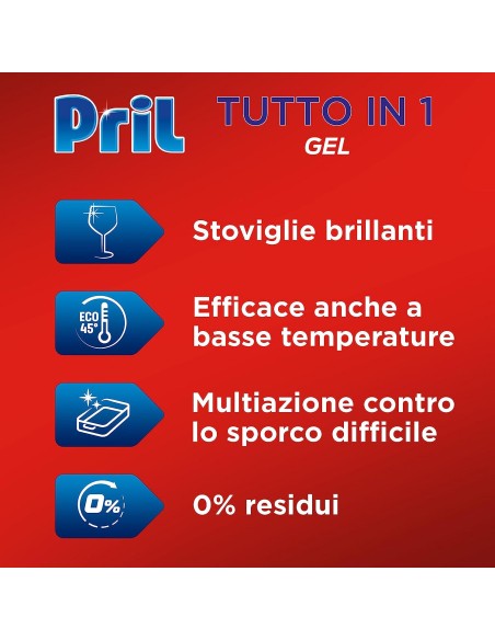pril tutto in 1 gel detergente lavastoviglie - 35 lavaggi - 630ml - limone: tuttocasashop.live: pulizia e cura della casa