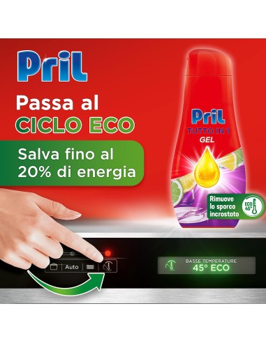 pril tutto in 1 gel detergente lavastoviglie - 35 lavaggi - 630ml - limone: tuttocasashop.live: pulizia e cura della casa