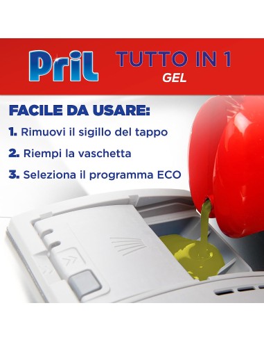 pril tutto in 1 gel detergente lavastoviglie - 35 lavaggi - 630ml - limone: tuttocasashop.live: pulizia e cura della casa