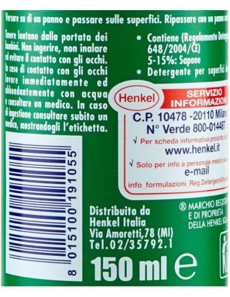 sidol lucida metalli universale - 150ml - per tutti i tipi di metallo: tuttocasashop.live: pulizia e cura della casa