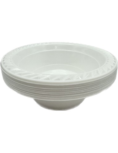 25 ciotole in plastica riutilizzabili - 500cc - diametro 17cm - bianco: tuttocasashop.live: carta & monouso
