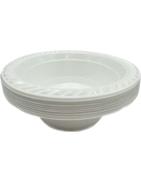 25 ciotole in plastica riutilizzabili - 500cc - diametro 17cm - bianco: tuttocasashop.live: carta & monouso