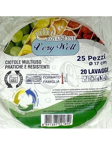 25 ciotole in plastica riutilizzabili - 500cc - diametro 17cm - bianco: tuttocasashop.live: carta & monouso