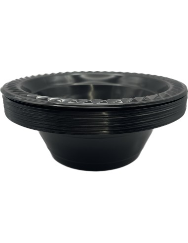 25 ciotole in plastica riutilizzabili - 500cc - diametro 17cm - nero: tuttocasashop.live: carta & monouso