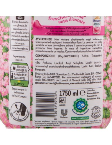 coccolino ammorbidente concentrato - xxl 76 lavaggi 1750ml - seta: tuttocasashop.live: prodotti per bucato e tessuti