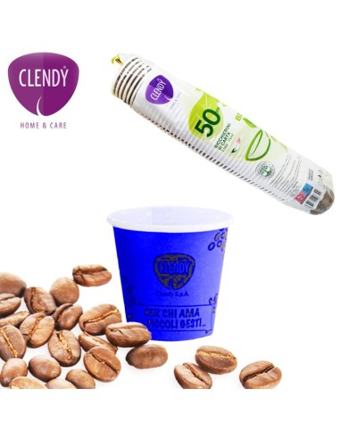 clendy bicchieri caffe' monouso in carta da 75ml - 50 pezzi - blu: tuttocasashop.live: carta & monouso