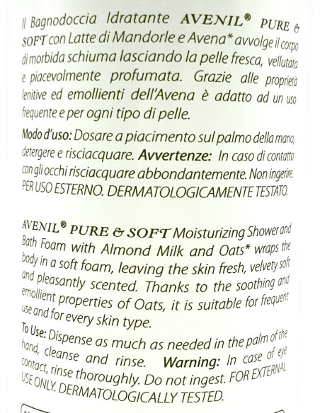 avenil doccia & bagnoschiuma - 400ml - delicato - latte & avena: tuttocasashop.live: igiene e cura della persona