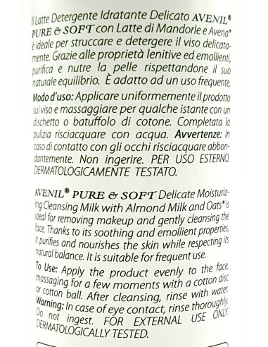 avenil latte detergente viso - 250ml - idratante - latte di mandorle: tuttocasashop.live: igiene e cura della persona