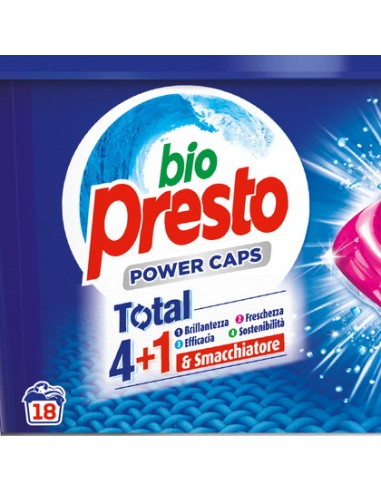 bio presto power caps detersivo lavatrice - 18 capsule - classico: tuttocasashop.live: prodotti per bucato e tessuti