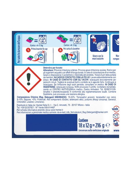 bio presto power caps detersivo lavatrice - 18 capsule - classico: tuttocasashop.live: prodotti per bucato e tessuti