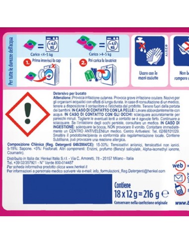 bio presto power caps detersivo lavatrice - 18 capsule - color: tuttocasashop.live: prodotti per bucato e tessuti