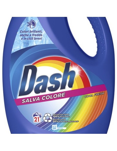 dash detersivo lavatrice liquido 21 lavaggi 1050ml - salva colore: tuttocasashop.live: prodotti per bucato e tessuti