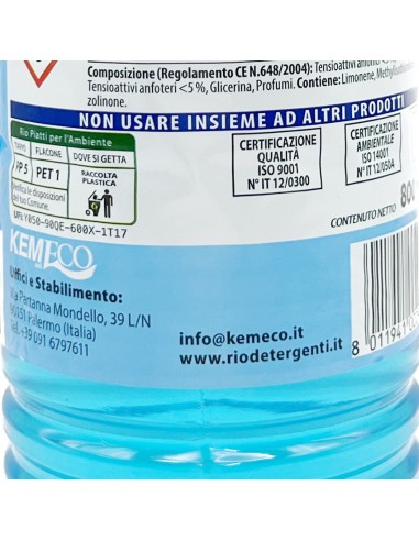 rio detersivo per piatti - 800ml - cristalli di sale & salvia: tuttocasashop.live: pulizia e cura della casa
