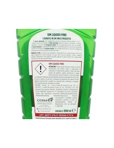vim detergente liquido per pavimenti - 1 litro - classico - pino: tuttocasashop.live: pulizia e cura della casa