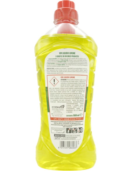 vim detergente liquido per pavimenti - 1 litro - limone: tuttocasashop.live: pulizia e cura della casa