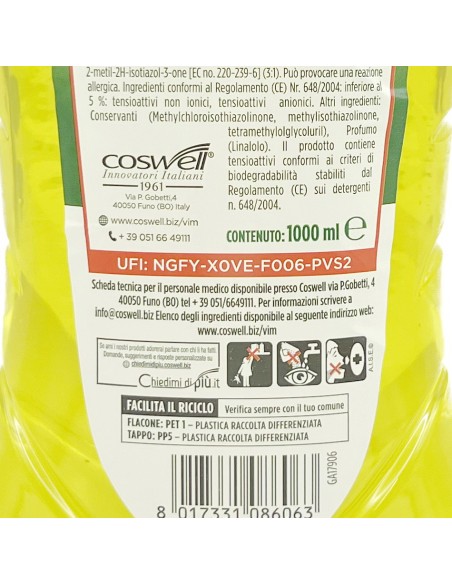 vim detergente liquido per pavimenti - 1 litro - limone: tuttocasashop.live: pulizia e cura della casa