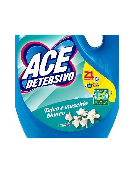 ace detersivo lavatrice liquido - 21 lavaggi - 1050ml - talco & muschio: tuttocasashop.live: prodotti per bucato e tessuti