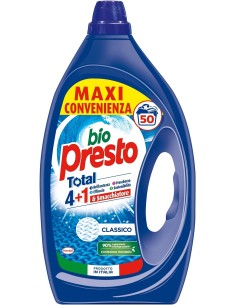 bio presto detersivo lavatrice liquido 50 lavaggi 2250ml - classico: tuttocasashop.live: prodotti per bucato e tessuti