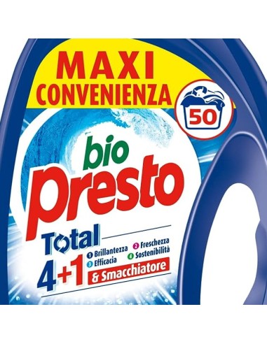 bio presto detersivo lavatrice liquido 50 lavaggi 2250ml - classico: tuttocasashop.live: prodotti per bucato e tessuti