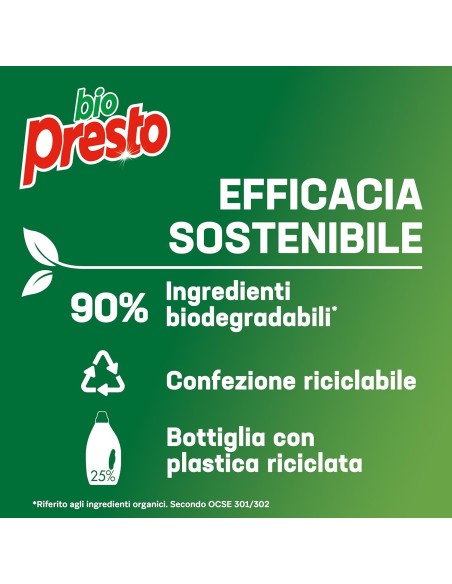 bio presto detersivo lavatrice liquido 50 lavaggi 2250ml - classico: tuttocasashop.live: prodotti per bucato e tessuti
