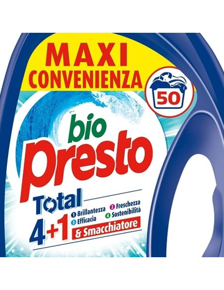 bio presto detersivo lavatrice liquido 50 lavaggi 2250ml - igiene: tuttocasashop.live: prodotti per bucato e tessuti