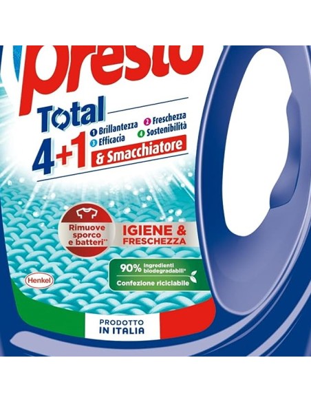 bio presto detersivo lavatrice liquido 50 lavaggi 2250ml - igiene: tuttocasashop.live: prodotti per bucato e tessuti