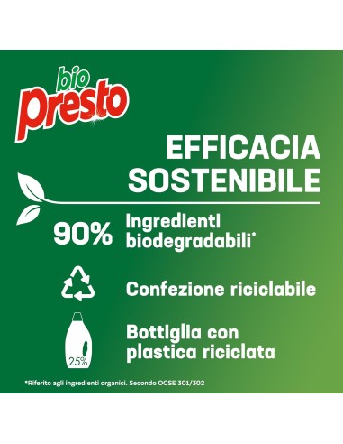 bio presto detersivo lavatrice liquido 50 lavaggi 2250ml - igiene: tuttocasashop.live: prodotti per bucato e tessuti