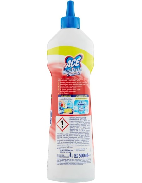 ace igiene casa crema gel 500ml - protezione per la casa con candeggina: tuttocasashop.live: pulizia e cura della casa