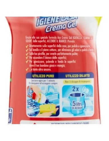ace igiene casa crema gel 500ml - protezione per la casa con candeggina: tuttocasashop.live: pulizia e cura della casa