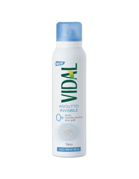 vidal deodorante spray - 150ml - talco 48h - asciutto invisibile: tuttocasashop.live: igiene e cura della persona