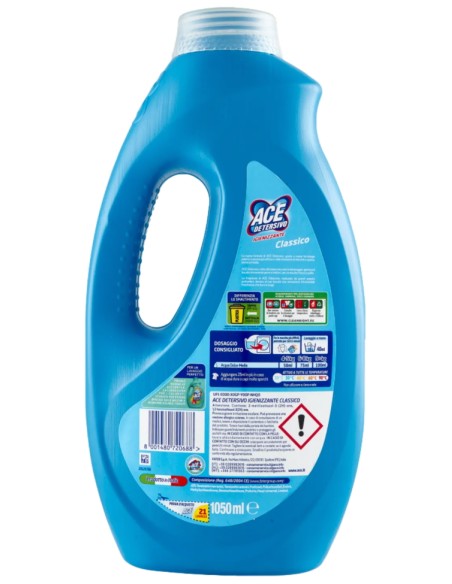 ace detersivo lavatrice liquido - 21 lavaggi - 1050ml - classico: tuttocasashop.live: prodotti per bucato e tessuti