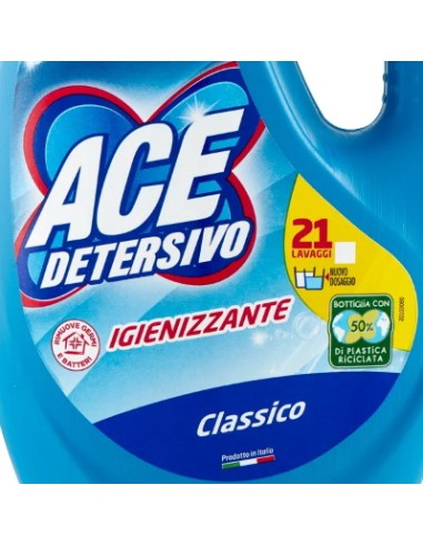 ace detersivo lavatrice liquido - 21 lavaggi - 1050ml - classico: tuttocasashop.live: prodotti per bucato e tessuti