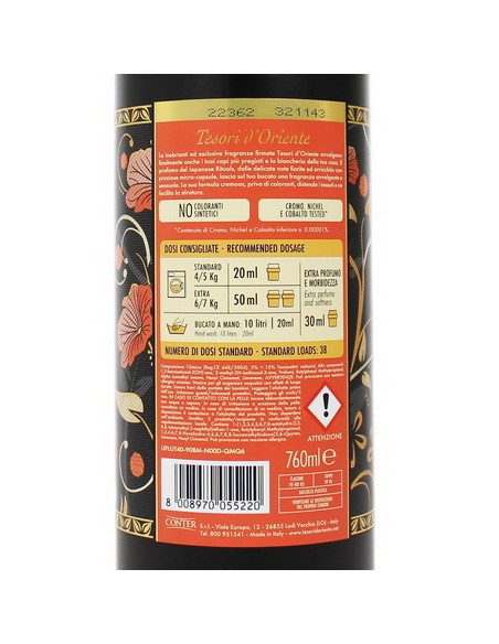 tesori d'oriente ammorbidente - 38 lavaggi 760ml - japanese tsubaki e peonia: tuttocasashop.live: prodotti per bucato e tessuti