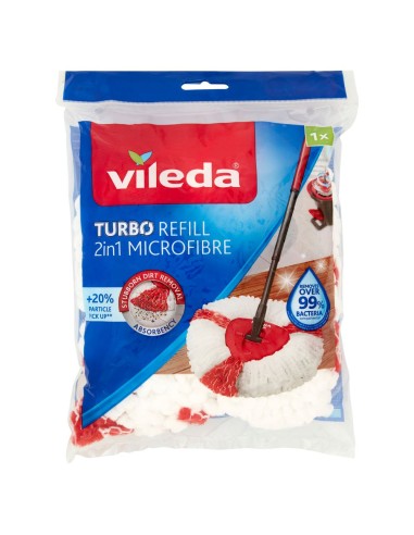 vileda 2in1 turbo smart ricambio mop microfibra lavapavimenti sistema rotant: tuttocasashop.live: pulizia e cura della casa