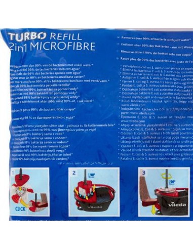 vileda 2in1 turbo smart ricambio mop microfibra lavapavimenti sistema rotant: tuttocasashop.live: pulizia e cura della casa