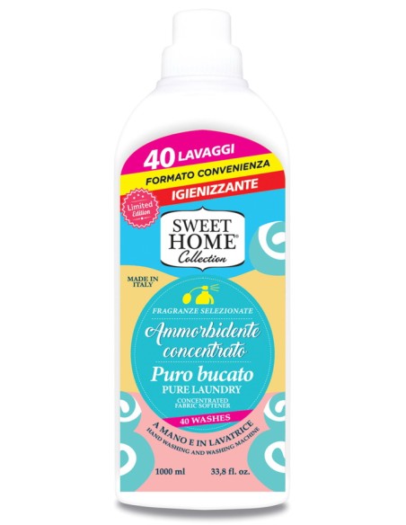 sweet home ammorbidente concentrato - 40 lavaggi - 1 litro - puro bucato: tuttocasashop.live: prodotti per bucato e tessuti