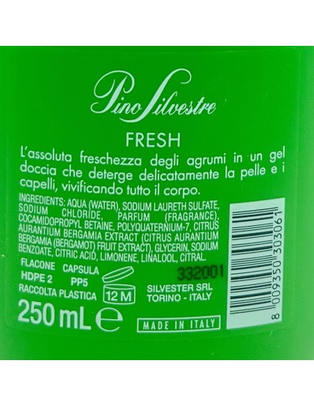 pino silvestre doccia shampoo - 250ml - fresh: tuttocasashop.live: igiene e cura della persona