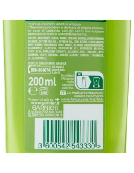 fructis balsamo per capelli - 200ml - capelli normali: tuttocasashop.live: igiene e cura della persona