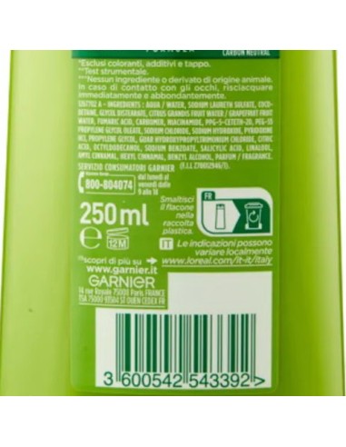 fructis shampoo 250ml - 2in1 con balsamo - per capelli normali: tuttocasashop.live: igiene e cura della persona