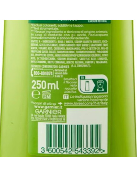 fructis shampoo 250ml - 2in1 con balsamo - per capelli normali: tuttocasashop.live: igiene e cura della persona
